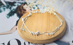 Two-Layers Silver Anklet