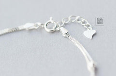 Two-Layers Silver Anklet
