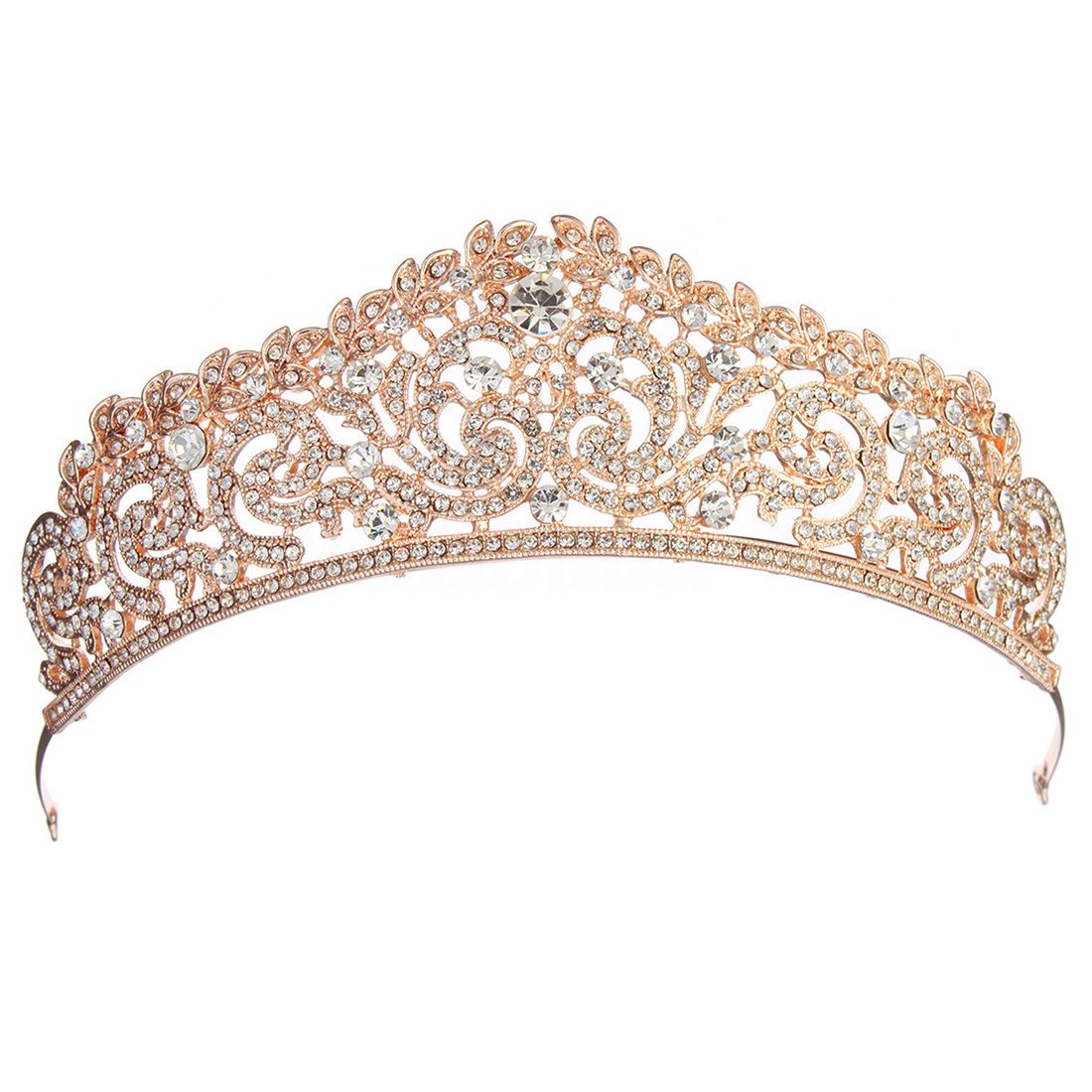 Women's Gold Tiara with Rhinestones