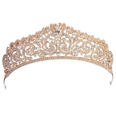 Women's Gold Tiara with Rhinestones