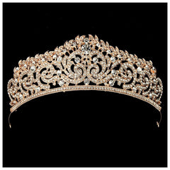 Women's Gold Tiara with Rhinestones