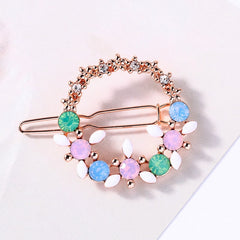 Colorful Round Hair Barrette for Women
