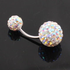 Double Crystal Balls Belly Piercing
