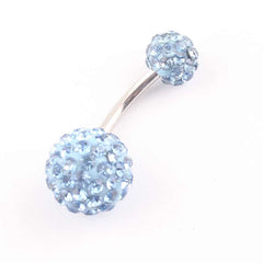 Double Crystal Balls Belly Piercing