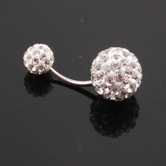Double Crystal Balls Belly Piercing