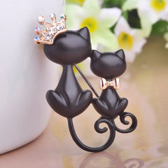 Lovely Cats Shaped Ceramic Women's Brooch