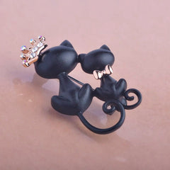 Lovely Cats Shaped Ceramic Women's Brooch