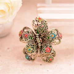 Enamel Colorful Charming Flowers Design Hair Clip