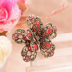 Enamel Colorful Charming Flowers Design Hair Clip