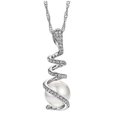 Elegant Women's Pendant with Rhinestones & Simulated Pearl