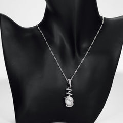 Elegant Women's Pendant with Rhinestones & Simulated Pearl