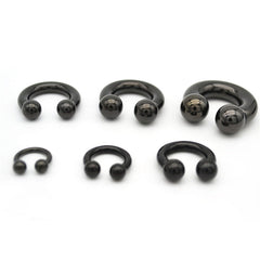 Black Titanium Circular Barbells 12 pcs Set