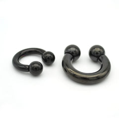 Black Titanium Circular Barbells 12 pcs Set