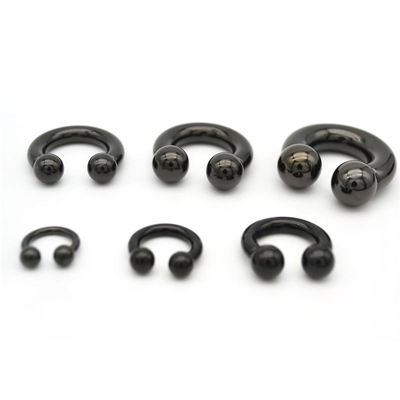 Black Titanium Circular Barbells 12 pcs Set