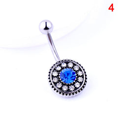 Belly Button Crystal Round Rings