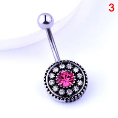 Belly Button Crystal Round Rings