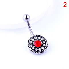 Belly Button Crystal Round Rings