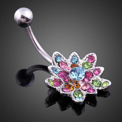 Women Belly Crystal Lotus Piercing