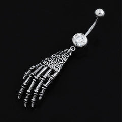 Women's Skeleton Hand Belly Button Ring