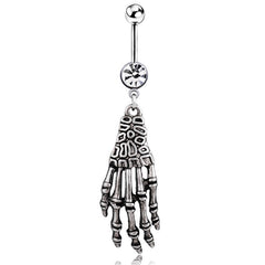 Women's Skeleton Hand Belly Button Ring