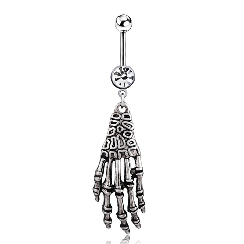 Women's Skeleton Hand Belly Button Ring