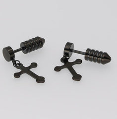 Men's Christian Cross Earrings