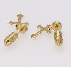 Men's Christian Cross Earrings