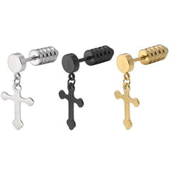 Men's Christian Cross Earrings