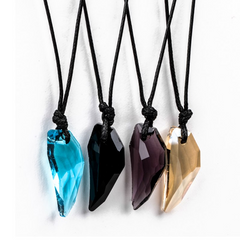 Men's Crystal Wolf Tooth Pendant Necklace