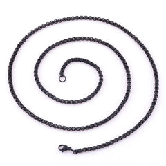 Men's Stainless Steel Black Necklace