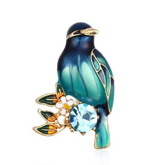 Colorful Enamel Bird Brooch for Women