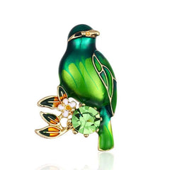 Colorful Enamel Bird Brooch for Women