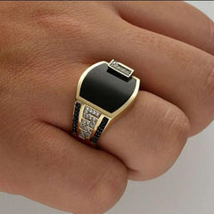 Men's Punk Rock Titanium Steel Square Ring