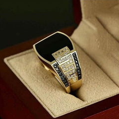 Men's Punk Rock Titanium Steel Square Ring