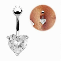 Crystal Heart Belly Ring