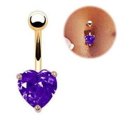 Crystal Heart Belly Ring