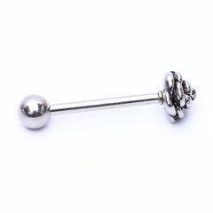 Steel Rose Tongue Ring