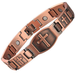 Men's Vintage Style Cross Magnetic Bracelet