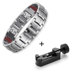 Men's Silver Magnetic Bracelet