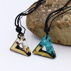 Men's Natural Resin and Wood Necklace