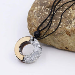 Men's Natural Resin and Wood Necklace