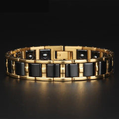 Men's Stainless Steel Frame Magnetic Bracelet