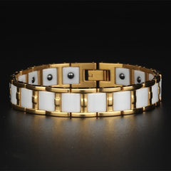 Men's Stainless Steel Frame Magnetic Bracelet