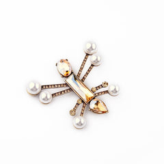 Geometric Crystal Women's Brooch