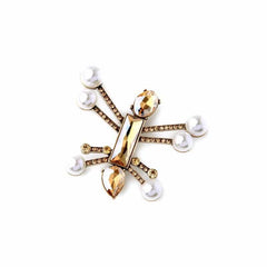 Geometric Crystal Women's Brooch