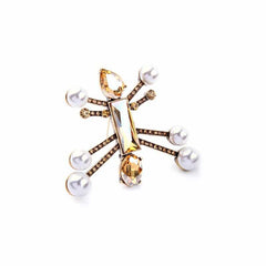 Geometric Crystal Women's Brooch