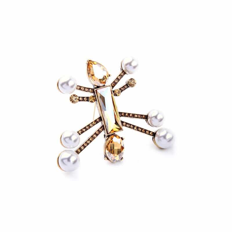 Geometric Crystal Women's Brooch