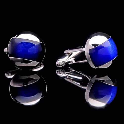 Men's Blue Button Cuff Links