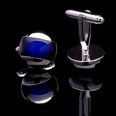 Men's Blue Button Cuff Links