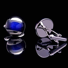 Men's Blue Button Cuff Links